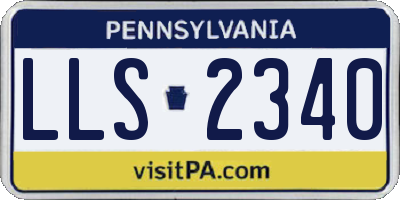 PA license plate LLS2340