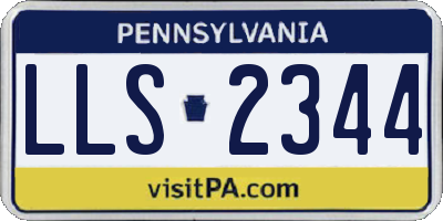 PA license plate LLS2344