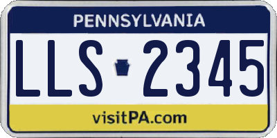 PA license plate LLS2345