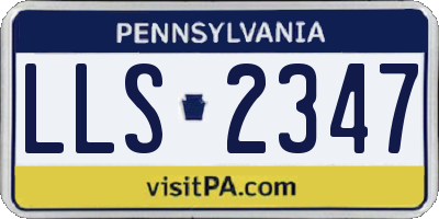 PA license plate LLS2347