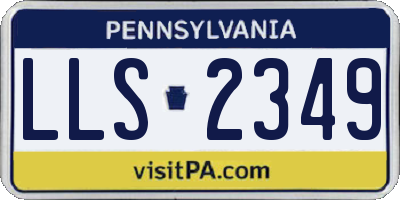 PA license plate LLS2349