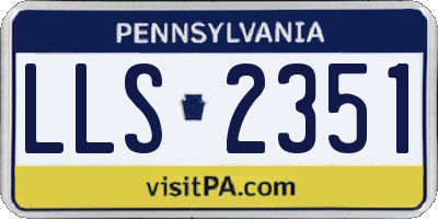 PA license plate LLS2351