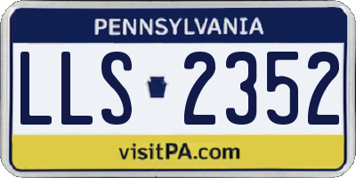 PA license plate LLS2352