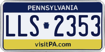 PA license plate LLS2353