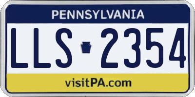 PA license plate LLS2354