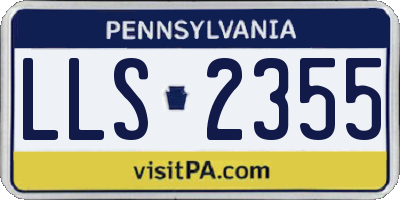 PA license plate LLS2355