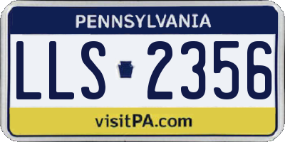PA license plate LLS2356