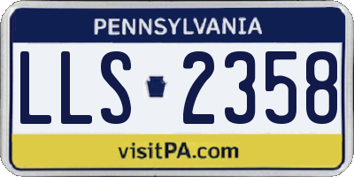 PA license plate LLS2358