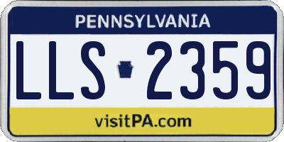 PA license plate LLS2359