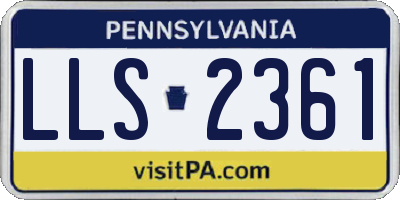 PA license plate LLS2361