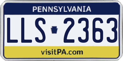 PA license plate LLS2363