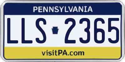 PA license plate LLS2365