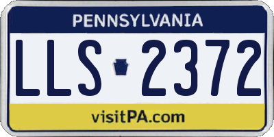 PA license plate LLS2372