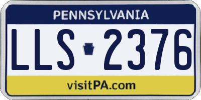PA license plate LLS2376