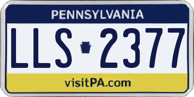 PA license plate LLS2377