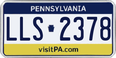 PA license plate LLS2378