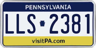 PA license plate LLS2381