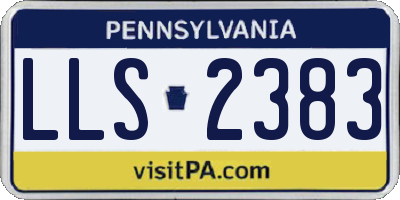 PA license plate LLS2383
