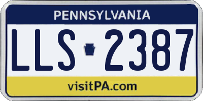 PA license plate LLS2387