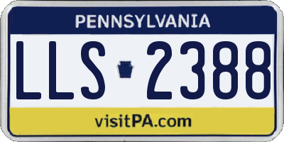 PA license plate LLS2388