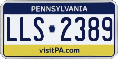 PA license plate LLS2389
