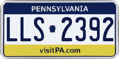 PA license plate LLS2392