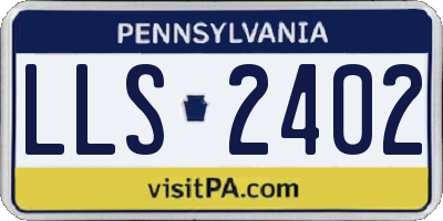 PA license plate LLS2402