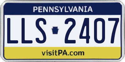 PA license plate LLS2407