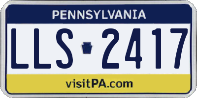 PA license plate LLS2417
