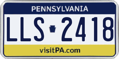 PA license plate LLS2418