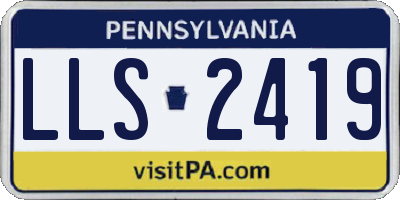 PA license plate LLS2419