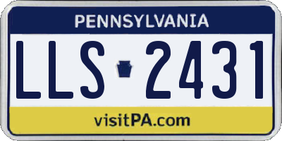 PA license plate LLS2431