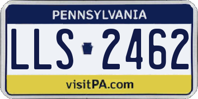 PA license plate LLS2462