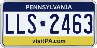 PA license plate LLS2463