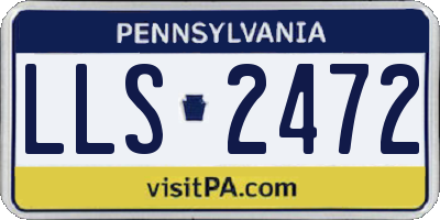 PA license plate LLS2472