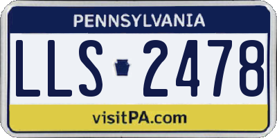 PA license plate LLS2478
