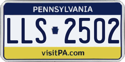 PA license plate LLS2502