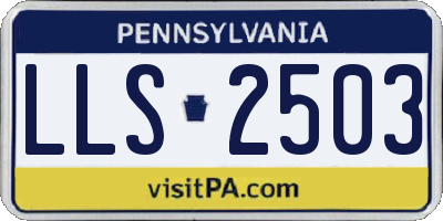 PA license plate LLS2503