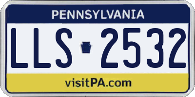 PA license plate LLS2532