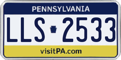 PA license plate LLS2533