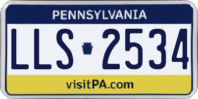 PA license plate LLS2534