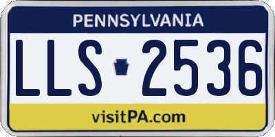 PA license plate LLS2536