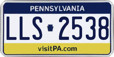 PA license plate LLS2538