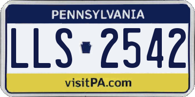 PA license plate LLS2542