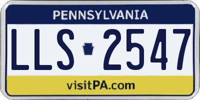 PA license plate LLS2547