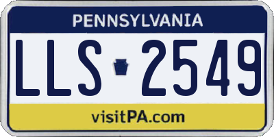 PA license plate LLS2549