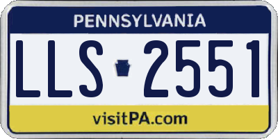 PA license plate LLS2551