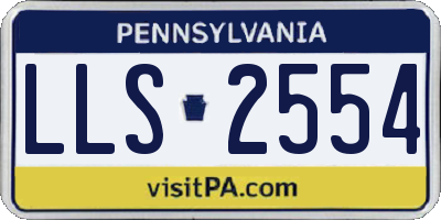 PA license plate LLS2554