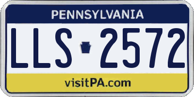 PA license plate LLS2572