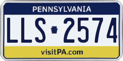 PA license plate LLS2574